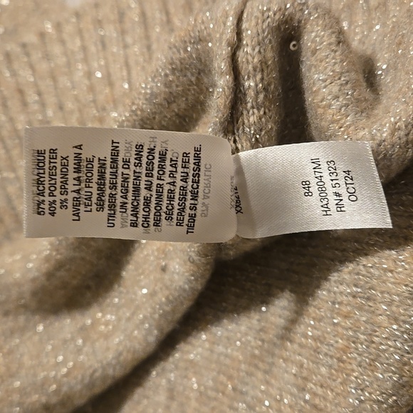 Halogen Women's Sequined Knit Sweater Beige Size XL NWOT - Picture 9 of 9